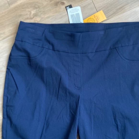 Ruby Rd Capris pant Navy blue pull on contour slimming waistband Clamdigger 22W - Picture 4 of 17